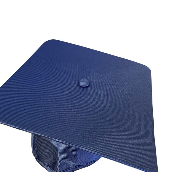Graduation Cap Hat Blue Adult Size School College Fits Most Heads - Picture 2 of 4